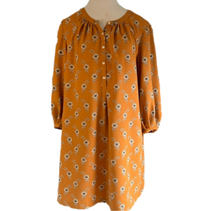 Loft sz L 3/4 puffed sleeve floral dress